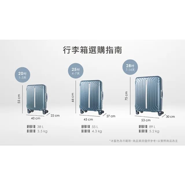 【Samsonite 新秀麗】20吋 LITE-FRAME 一點式扣鎖輕量注塑框箱PC大容量避震輪登機箱/行李箱(多色可選)