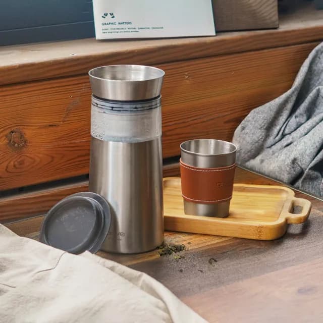 【Driver】鋼丹泡茶壺個人隨身組(泡茶杯 泡茶壺 沖茶壺 不鏽鋼茶壺 馬克杯 隔熱杯 茶器 茶具 茶壺茶杯組)