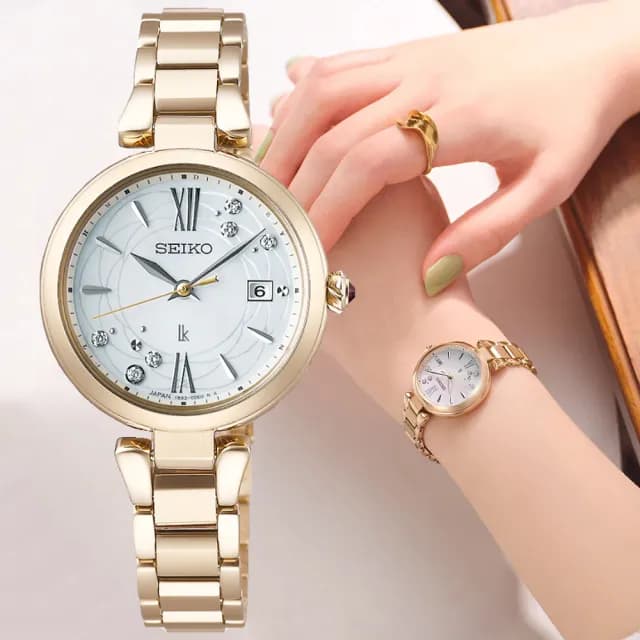 【SEIKO 精工】LUKIA系列 洋桔梗花 太陽能 電波腕錶 七夕 情人節 禮物 送禮 推薦(SSQW084J/1B32-0BK0G)