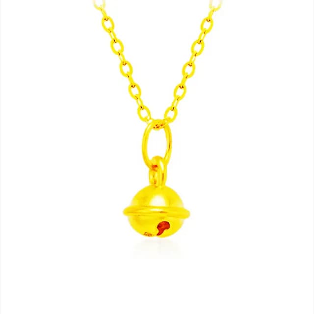 【Penny珮妮】黃金999鈴鐺 吊墜項鍊(母親節 情人節 生日禮物 交換禮物 送女友 尾牙 新年 結婚)