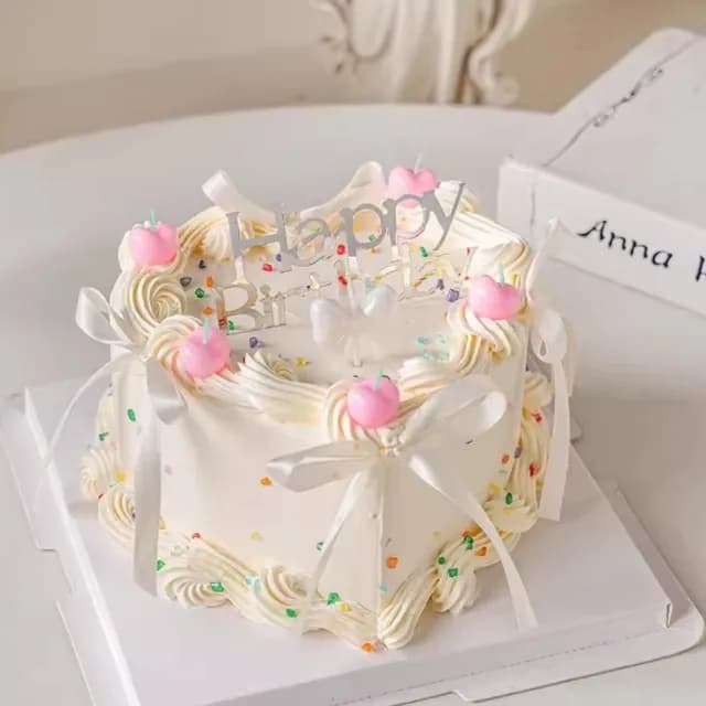 【生日蠟燭】網紅蛋糕裝飾蠟燭21件套裝組(櫻桃蠟燭 蝴蝶結蠟燭 生日立牌 絲帶 緞帶 蛋糕 派對 慶生)