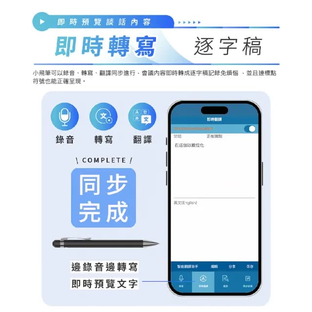 【Philips 飛利浦】小飛筆 AI 筆型錄音筆-momobook 獨家組合 VTR5900(逐字稿 AI摘要 同步翻譯 標點符號)
