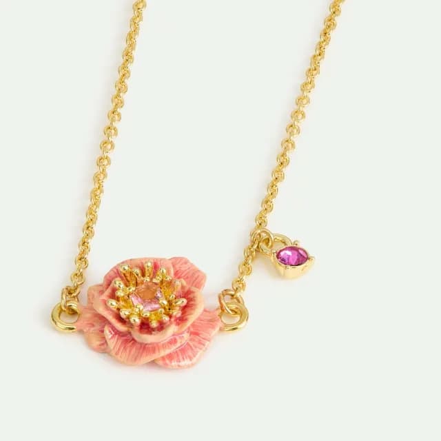 【Les Nereides】闖進雪之國-橘粉銀蓮花手鍊