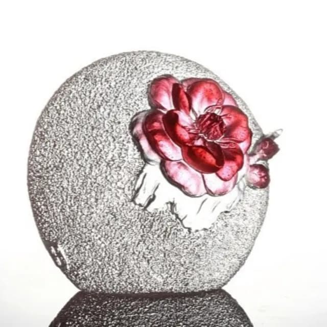 【琉璃工房 LIULI】紅艷一朵  入厝禮/中秋禮(送禮/琉璃/禮物/水晶/藝術品/擺飾/禮贈/企業)