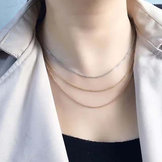 【BRILLMOND】義大利三色K金圓十字鍊(1.2mm 1.4g 三色任選)