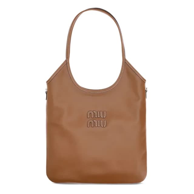 【MIU MIU】Ivy 皮革 手袋 托特包 肩背包 干邑色 5BG231