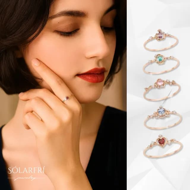 【SOLARFRi】童話系輕奢閃耀戒指｜可調戒圍大小 禮盒包裝(閨蜜女兒女友老婆定情生日情人禮物)