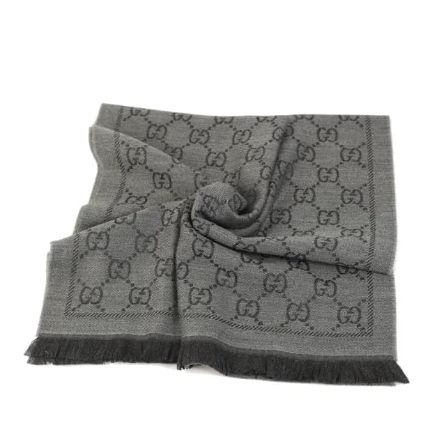 【GUCCI 古馳】GG LOGO 雙色雙面提花羊毛圍巾(多款任選)