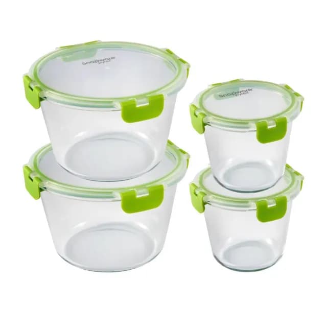 【CorelleBrands 康寧餐具】Snapware Eco Clean可拆扣玻璃保鮮罐4入組(720mlx2+2100mlx2)