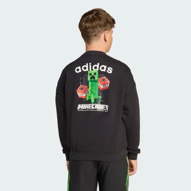 【adidas 愛迪達】ADIDAS MINECRAFT 圓領上衣 童裝 - Originals JW7723