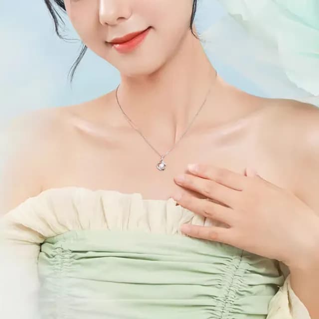 【珀緹雅】玫瑰之戀 925銀項鍊(925純銀 玫瑰 鑽飾 時尚 鎖骨鍊 頸鍊)