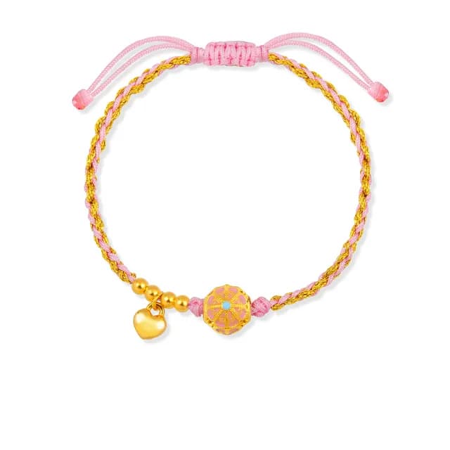 【GJS 金敬順】雙11黃金手鍊 女款 編織繩手(金重:0.27錢/+-0.03錢)