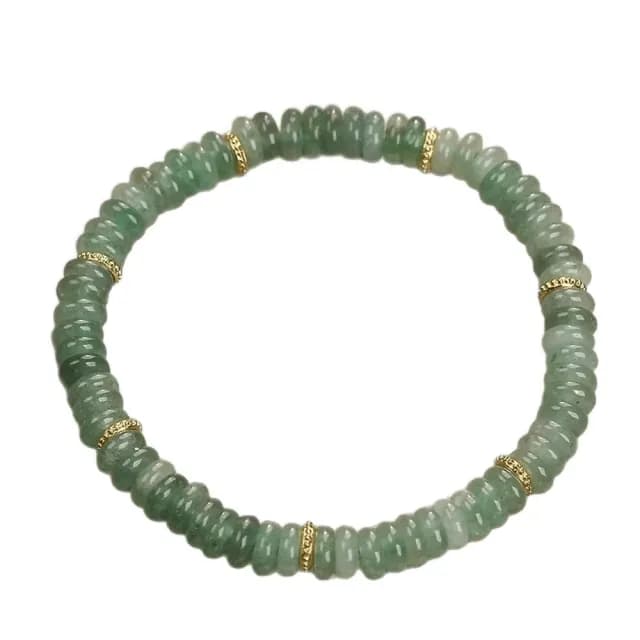 【天然之美】天然東陵玉切片手鍊(6.5mm 新中式 串珠 手環 手珠 飾品 配飾 送禮 平安)