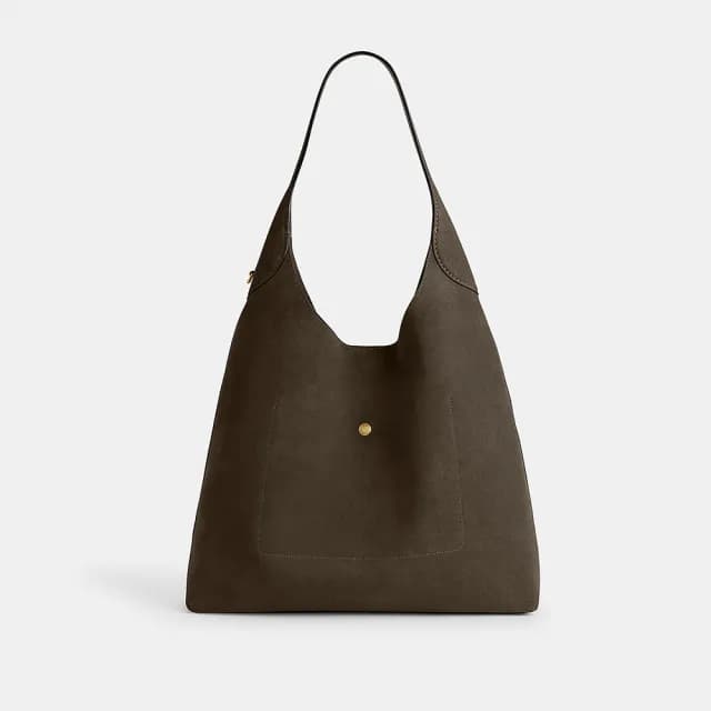 【COACH】蔻馳官方直營 BROOKLYN 39號單肩手袋 單肩包 肩背包_黃銅色硬體/橄欖綠(CW636)