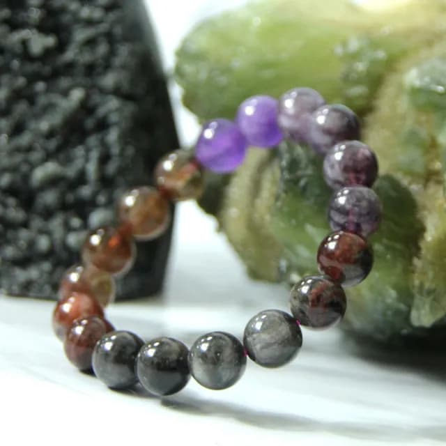 【德山珠寶】特價5A級12mm天然極光23水晶手鍊(CE476)