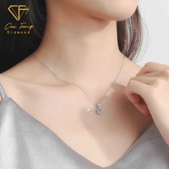 【CF鑽飾】項鍊 莫桑鑽《宣言》(1克拉 雙11限定 鑽石 項鏈 求婚 禮物 生日 生日)