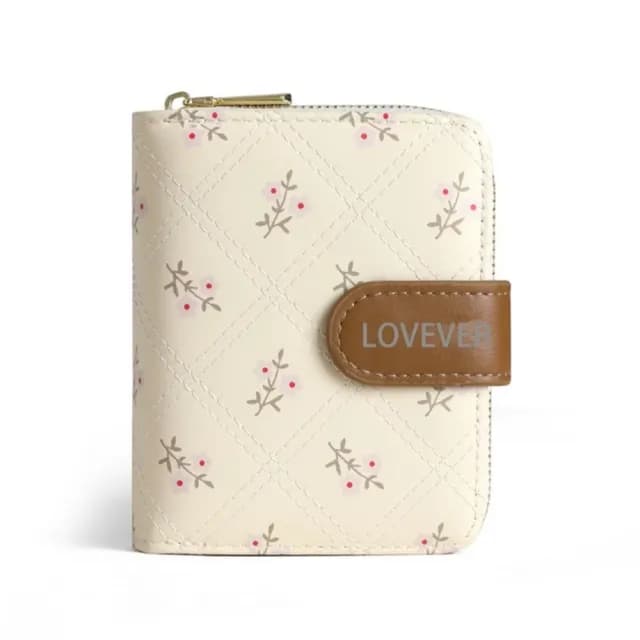 【印花wallet】碎花短夾零錢包(韓版 兩折 多卡槽 多卡位 女夾 女皮夾 女錢包 零錢袋 女士 氣質)