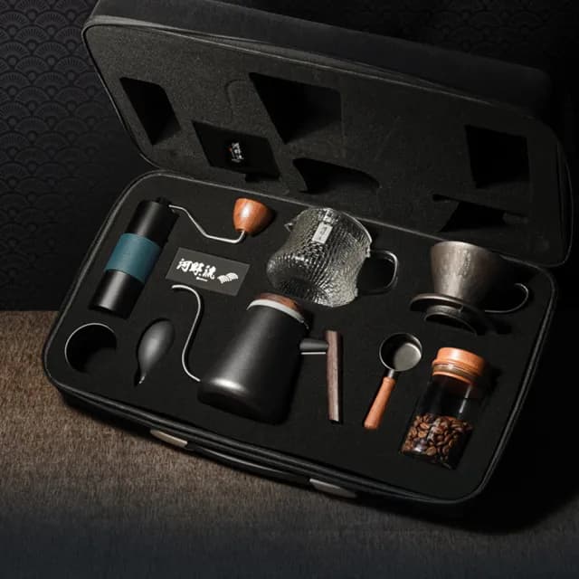 【Driver】河野流手沖咖啡旗艦組(手沖壺 細口壺 咖啡濾杯 玻璃壺 磨豆機 咖啡豆匙 送禮推薦 手沖咖啡組)