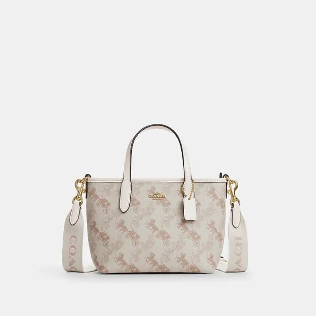 【COACH】蔻馳官方直營 馬車圖案印花CITY迷你托特手袋 托特包-2色任選(CCO38)