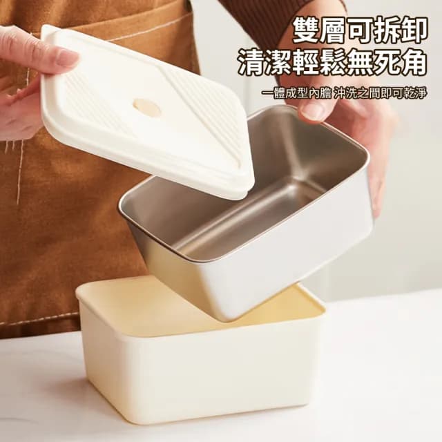 【LZQ】韓系可微波加熱便當盒 316不鏽鋼雙層保溫飯盒 學生便攜午餐盒 保鮮盒 食物儲存盒(贈保溫袋+餐具)