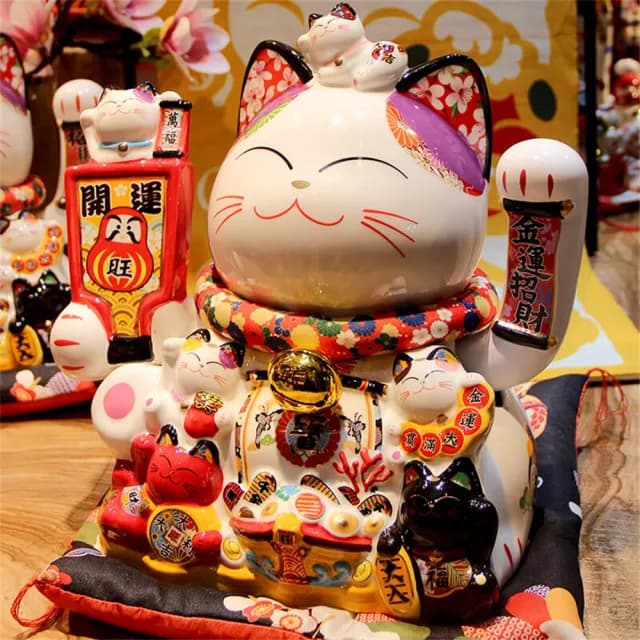 【新川】搖手招財貓擺件 開業禮物 店鋪前台發財貓(喬遷禮品 風水招財貓)