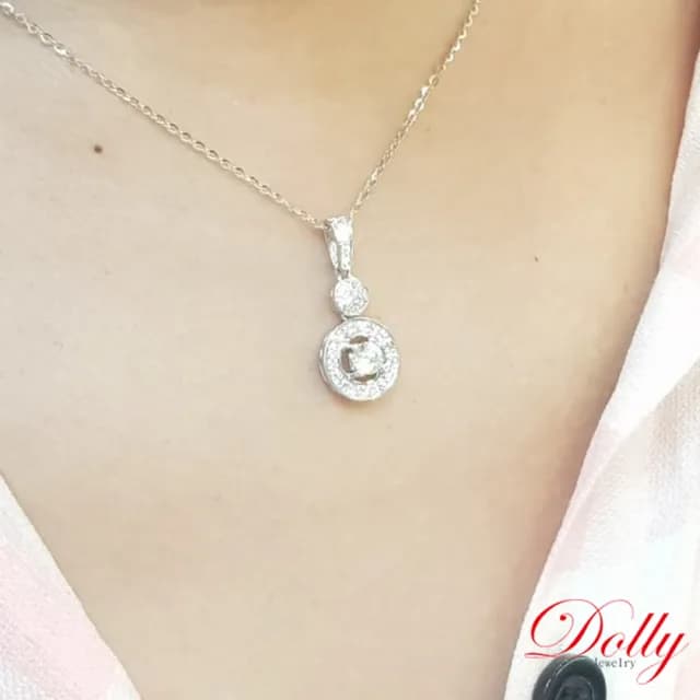 【DOLLY】0.50克拉 天然鑽石 F/VS2 完美車工18K金鑽石項鍊(母親節 長輩送禮 交換禮物首選)