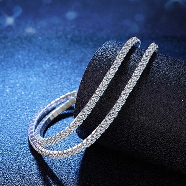 【巴黎精品】現貨+預購 頂級莫桑鑽石手鍊925純銀女手鍊手鏈情人節禮物(5.2克拉滿鑽彈力手鍊女飾品a1kv26)
