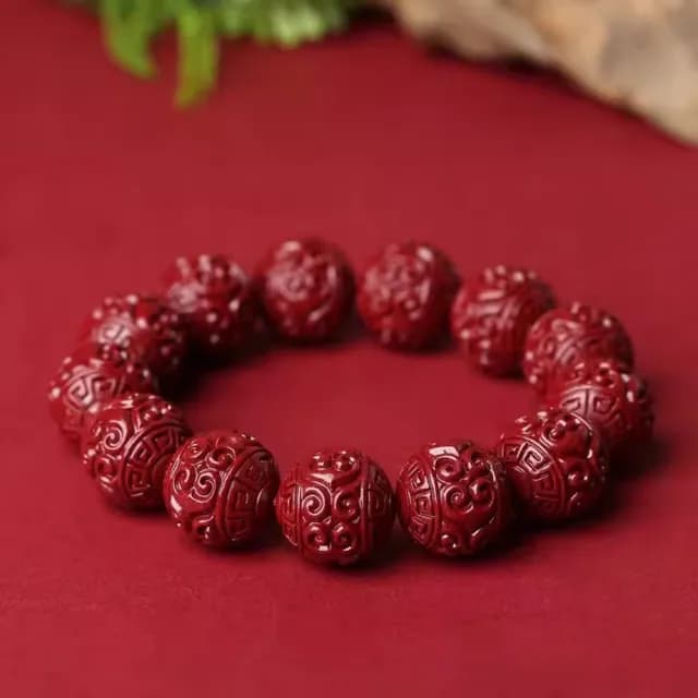 【巴黎精品】現貨+預購 硃砂手鍊朱砂手珠擋煞防小人轉運除穢淨化招財開運(18mm回紋珠男女飾品a1jt76)