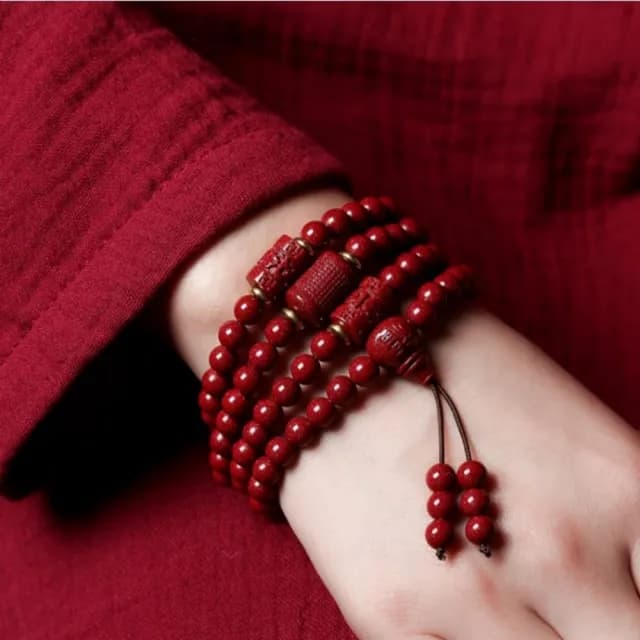【巴黎精品】現貨+預購 硃砂佛珠108顆念珠朱砂項鍊手鍊擋煞轉運除穢淨化招財開運(心經8mm男女手串a1jt112)