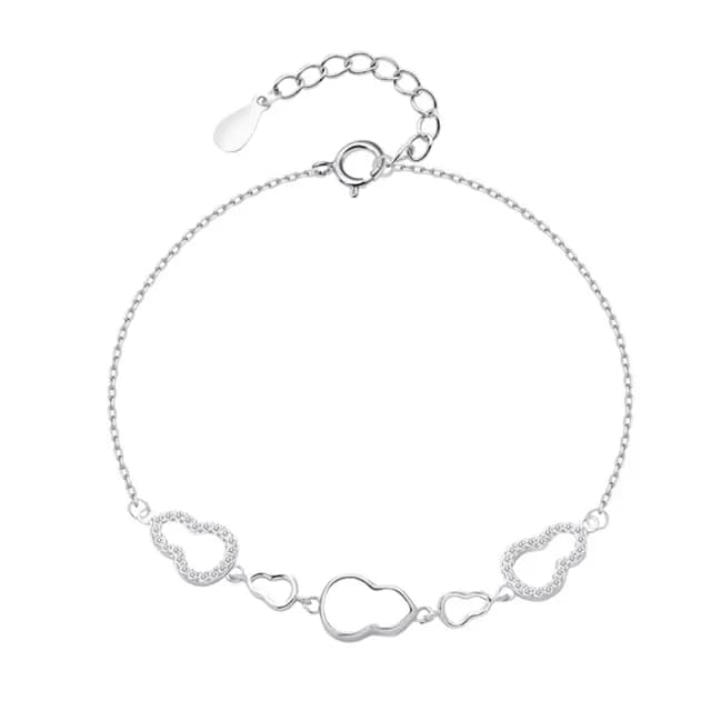 【ANGEL】福祿雙壽葫蘆白貝女款手鍊(銀色)