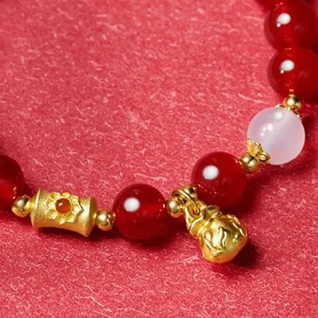 【KT DADA】雙11 紅瑪瑙手鍊 串珠手鍊 純銀手鍊 足銀999 本命年 福袋手串 百搭飾品