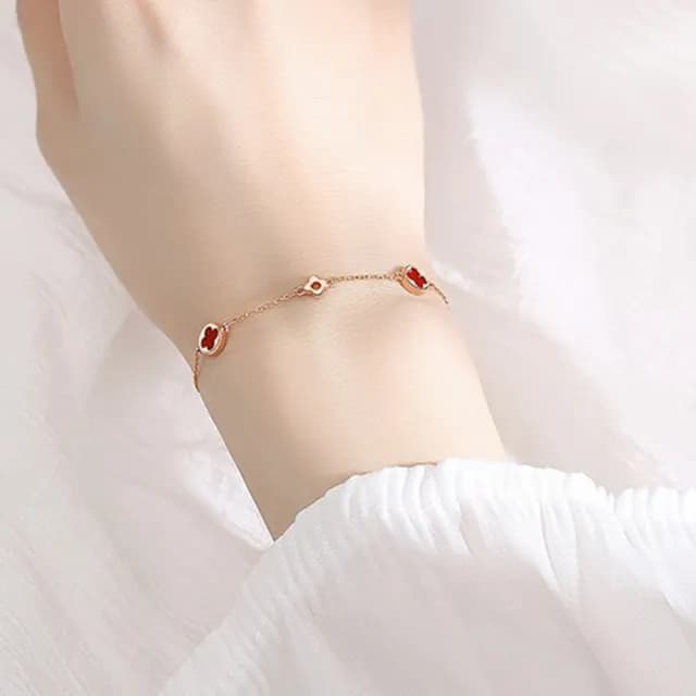 【MoonDy】雙11 S925 純銀手鍊 簡約手鍊 幸運草手鍊 閨蜜手鍊 生日禮物