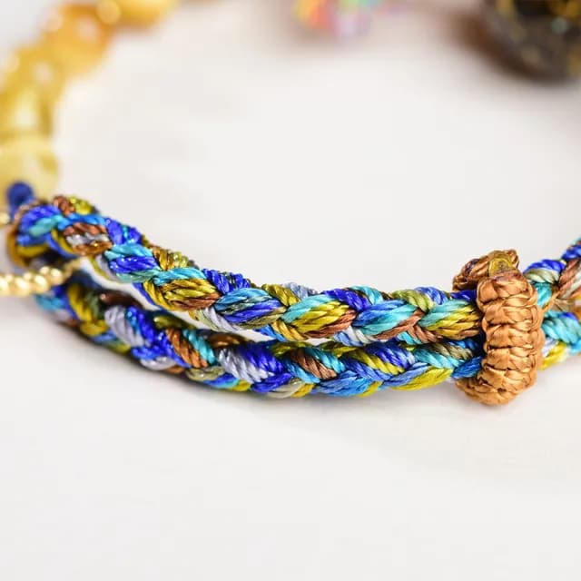 【KT DADA】雙11 大漆珠 虎眼石 串珠手鍊 編織繩 新中式 手鍊 飾品 女生手鍊