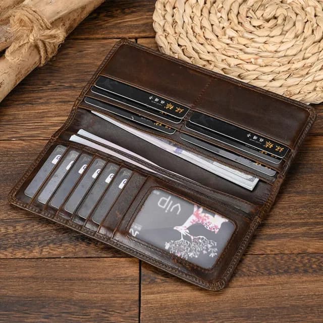 【KT DADA】雙11 長款錢夾 真皮錢包 頭層牛皮 卡包 男生長夾 長夾 多卡位