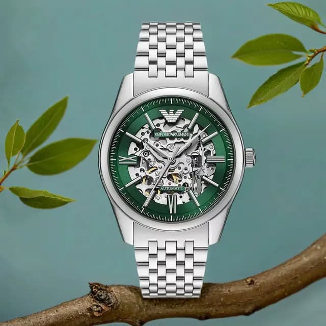 【EMPORIO ARMANI】亞曼尼 鏤空機械錶 手錶 男錶-43mm 禮物 送禮 推薦(AR60091)