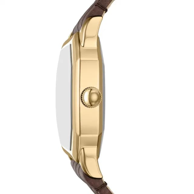 【FOSSIL】Harlow 復古八角大三針女錶 手錶-金x咖啡/27mm 禮物 送禮 推薦(ES5426)