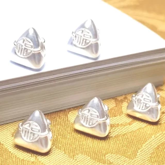 【銀藏福字】999純銀福粽隔珠(福氣 串珠 粽子 手鍊 手珠 手串 DIY 飾品 配件 吊飾 手機鍊)