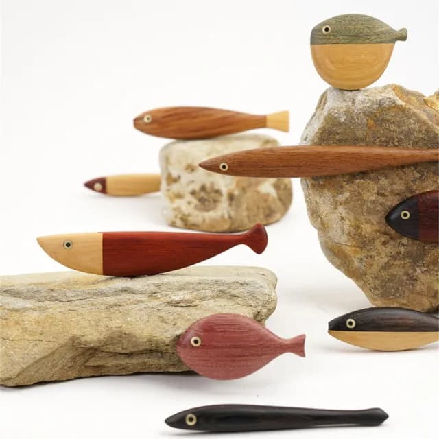 【匠俱】磁吸可移動木質掛畫年年有魚裝飾擺件創意喬遷禮物送領導長輩(中式 禮品 伴手禮 魚擺件 裝飾)