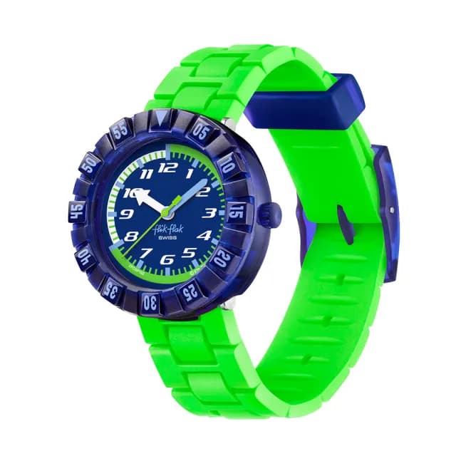 【Flik Flak】NEONBRICK 兒童手錶 兒童禮物/安全防水/瑞士製造 FCSP132(36.7mm)