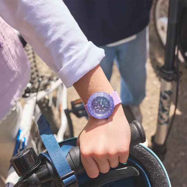 【Flik Flak】FUZE IN PURPLE 兒童手錶 兒童禮物/安全防水/瑞士製造 FCSP131(36.7mm)