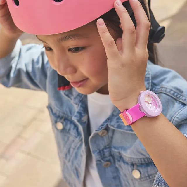 【Flik Flak】FUZE IN PINK 兒童手錶 兒童禮物/安全防水/瑞士製造 FCSP130(36.7mm)