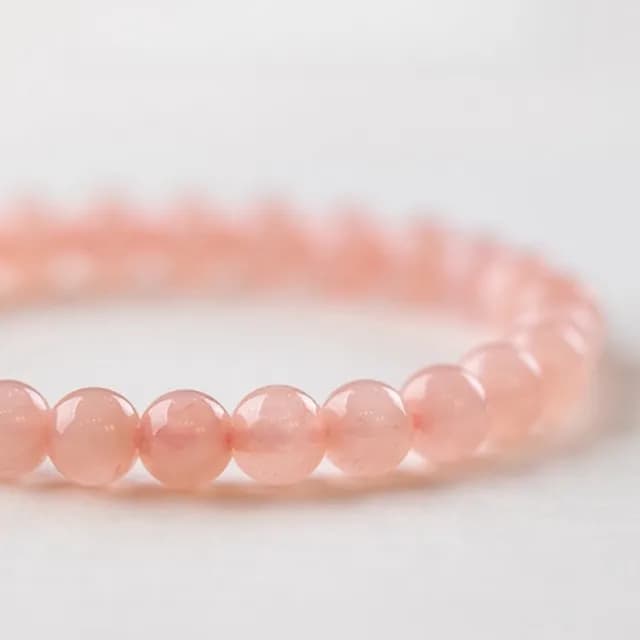 【MoonDy】雙11 6mm粉水晶手鍊 佛珠手鍊 粉紅手串 ins手鍊 招桃花 結良緣 圓珠手鍊 水晶手鍊