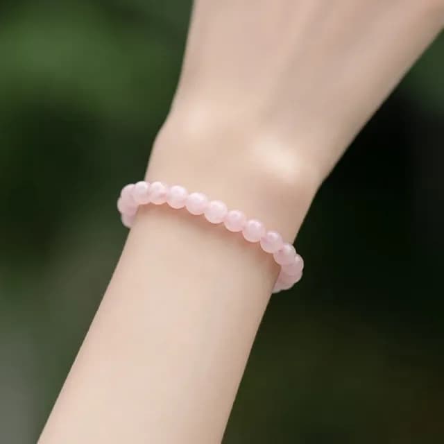 【LEEHER】雙11 手鍊/手串/粉水晶手鍊/水晶手鍊/佛珠手鍊/圓珠手鍊/ins手鍊/招桃花/結良緣/粉紅手串/8mm