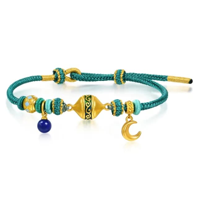 【點睛品】碧海金月 青金石黃金手鍊