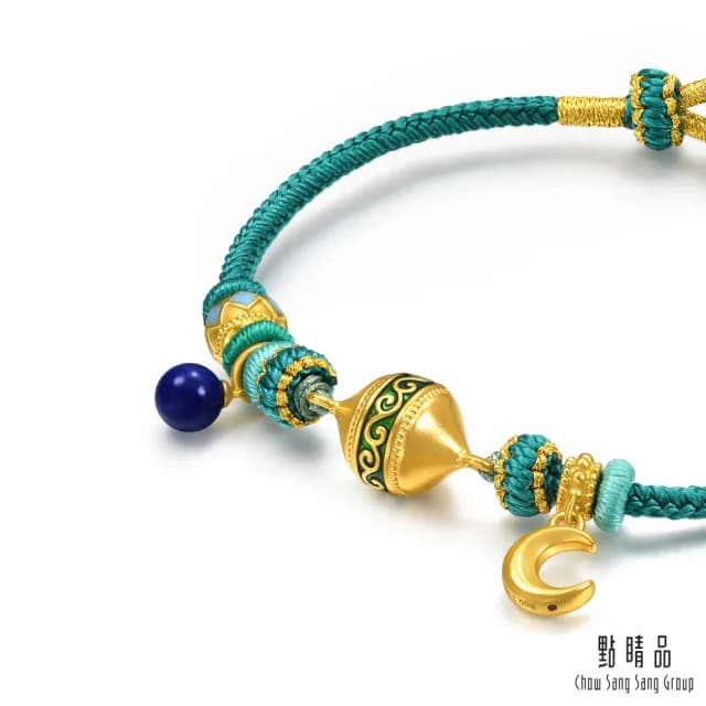 【點睛品】碧海金月 青金石黃金手鍊