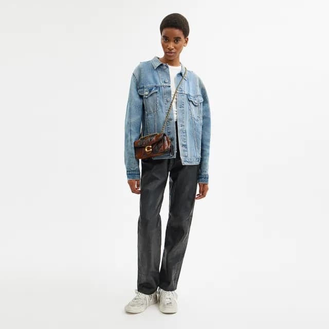 【COACH】蔻馳官方直營 TABBY 20 拼綴絎縫單肩手袋 單肩包 肩背包-B4/楓棕色 影棕色(CBG88)