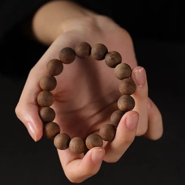 【MoonDy】雙11 綠奇楠沉香手鍊 圓珠單圈手串 新中式 手飾 手串 手鍊 佛珠飾品