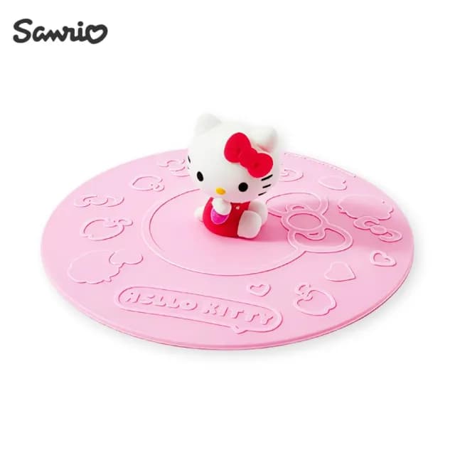 【SANRIO 三麗鷗】Hello Kitty凱蒂貓正版周邊立體造型矽膠杯墊杯蓋(盒裝老婆女友女兒聖誕交換生日禮物)