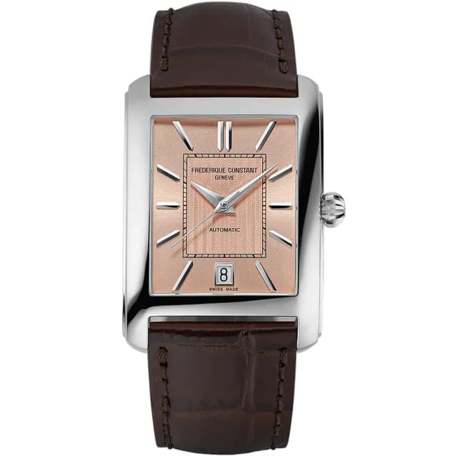 【CONSTANT 康斯登】Classics Carree 百年典雅 鮭魚面方形機械錶 禮物 送禮 推薦(FC-303SAL4C6)