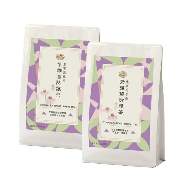 【曼寧】紫錐菊防護茶2g*30包*4組(全新包裝 / 紫錐菊、百里香、防疫茶)